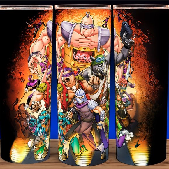 TMNT Teenage Mutant Ninja Turtle Shredder and Krang Cup Mug Tumbler 20oz - Picture 1 of 3